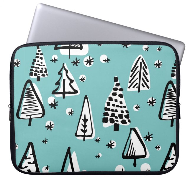 Scandinavian seamless pattern of Christmas tree ha Laptop Sleeve (Front)