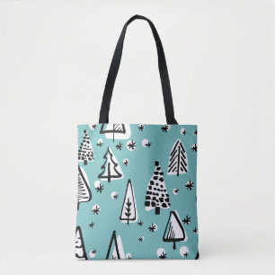 Scandinavian seamless pattern of Christmas tree ha Tote Bag