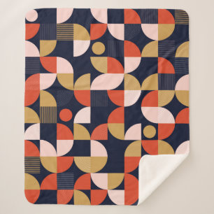 Scandinavian Simple Shapes Geometry Artwork Poster Sherpa Blanket