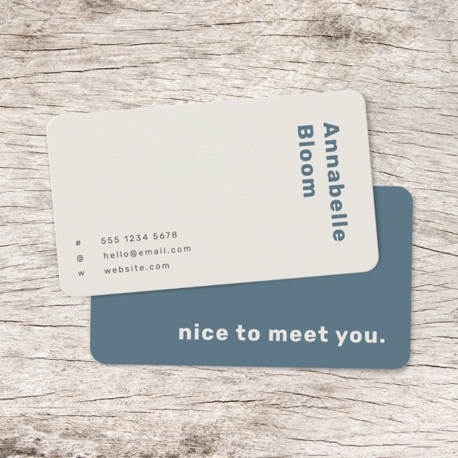 Scandinavian Smoke Blue Minimalist Simple Business Card (Creator Uploaded)