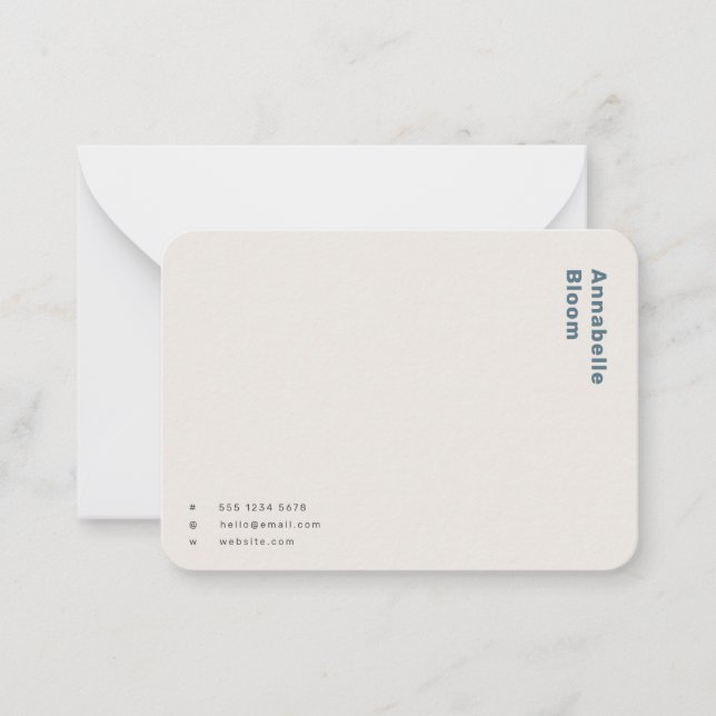Scandinavian Smoke Blue Minimalist Simple Card (Front)