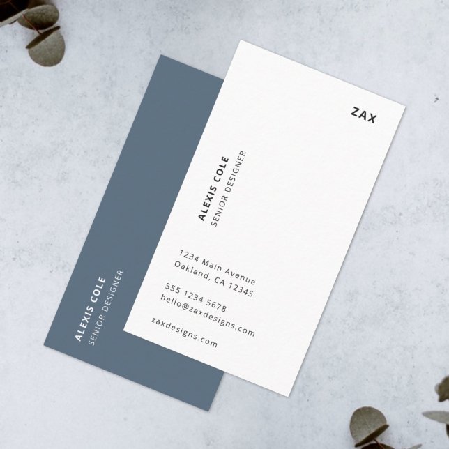 Scandinavian Smoke Blue Minimalist Simple Modern Business Card (Creator Uploaded)
