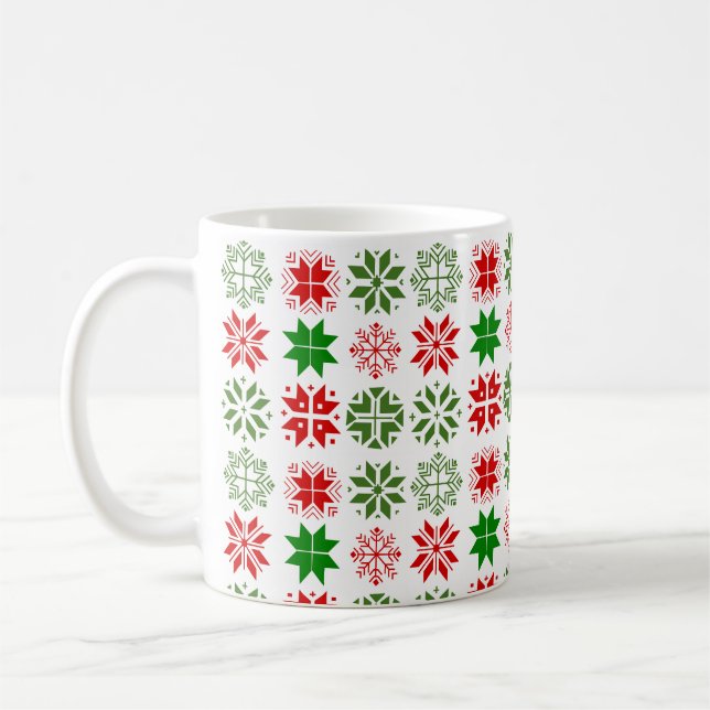 Scandinavian Snowflakes Coffee Mug (Left)