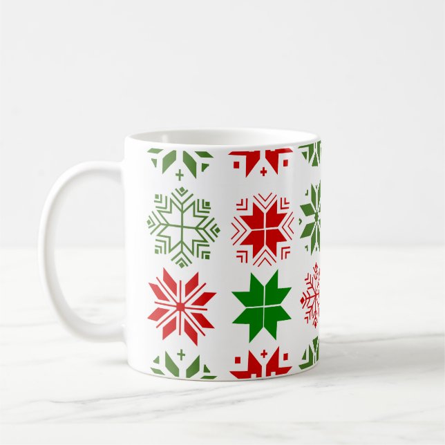 Scandinavian Snowflakes Coffee Mug (Left)