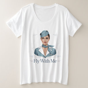 Scandinavian stewardess Womens Plus Size T-Shirt