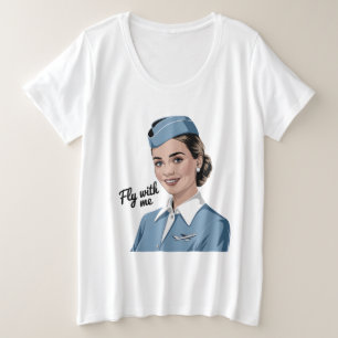 Scandinavian stewardess Womens Plus Size T-Shirt