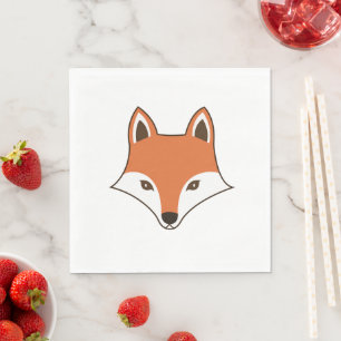 Scandinavian Style Cartoon Fox Face Napkin
