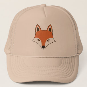 Scandinavian Style Cartoon Fox Face Trucker Hat