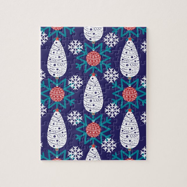 Scandinavian style christmas pattern jigsaw puzzle (Vertical)