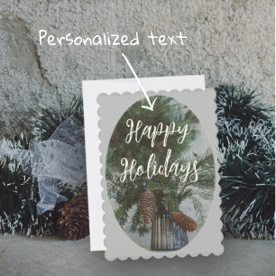 Scandinavian style Christmas spruce branch  Card