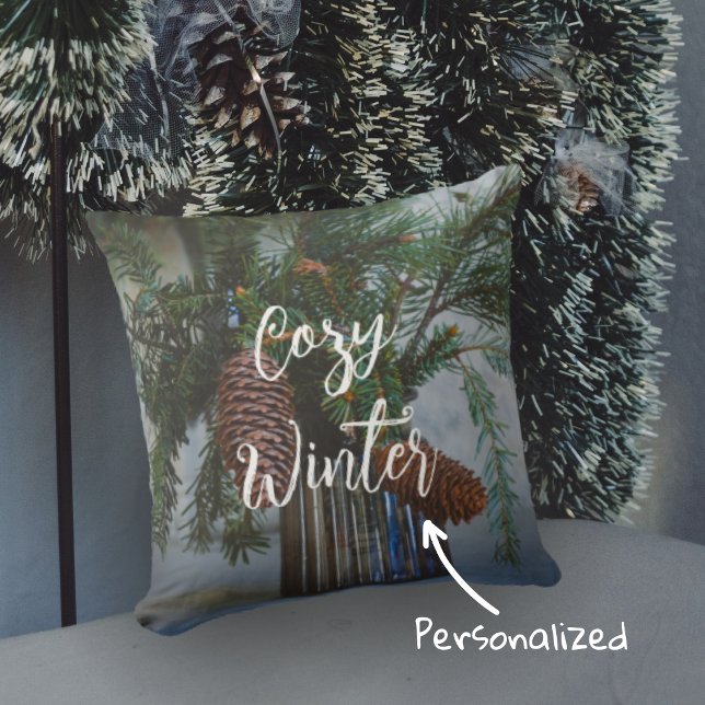 Scandinavian style Christmas spruce branch  Cushion (Creator Uploaded)