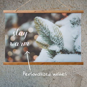 Scandinavian style Christmas spruce branch  Hanging Tapestry