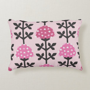 Scandinavian style clover floral vintage seamless decorative cushion