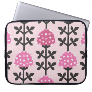 Scandinavian style clover floral vintage seamless  laptop sleeve