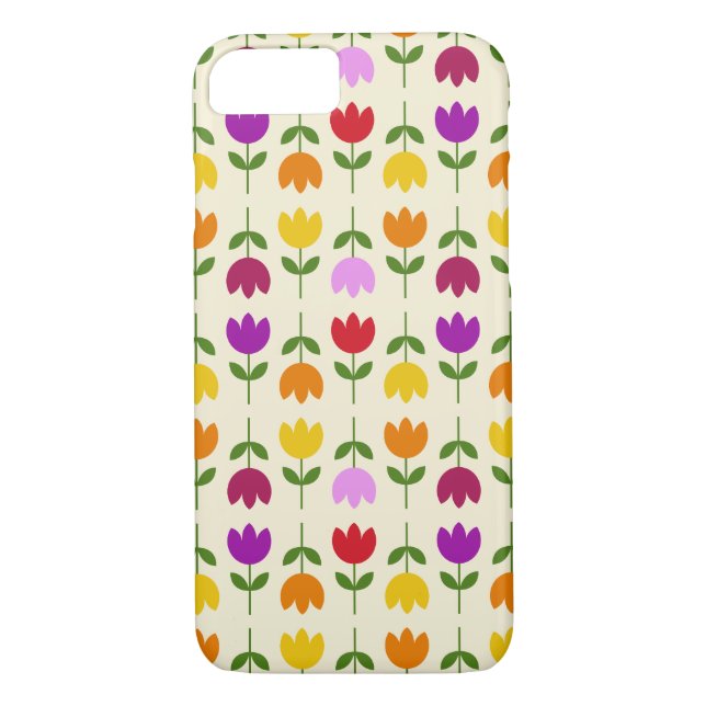 Scandinavian Style Colourful on Crm Flower Pattern Case-Mate iPhone Case (Back)