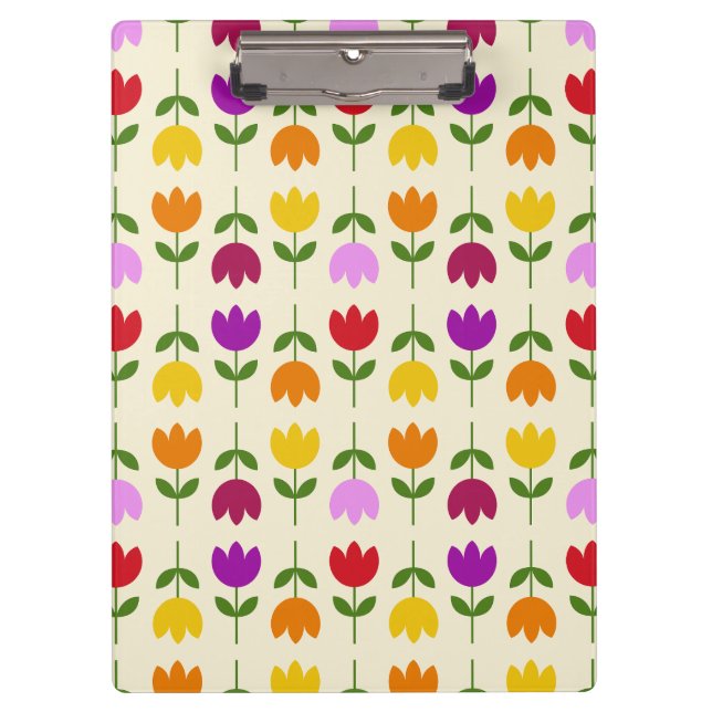 Scandinavian Style Colourful on Crm Flower Pattern Clipboard (Front)