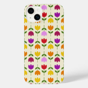 Scandinavian Style Colourful on Crm Flower Pattern iPhone 14 Plus Case