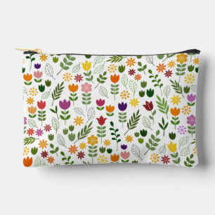 Scandinavian Style Flora & Fauna Pattern Accessory Pouch