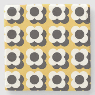 Scandinavian style, floral vintage pattern stone coaster