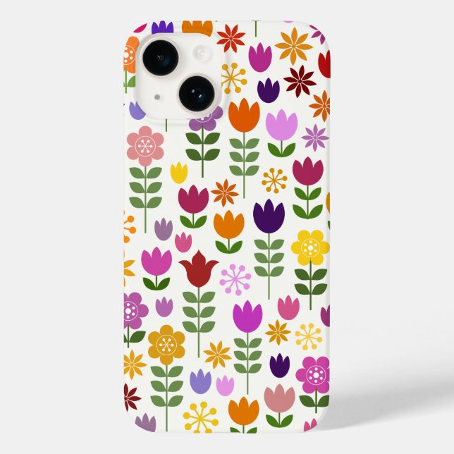 Scandinavian Style Flowers Big Pattern Case-Mate iPhone Case (Back)