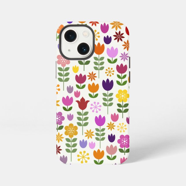 Scandinavian Style Flowers Big Pattern iPhone Case (Back)