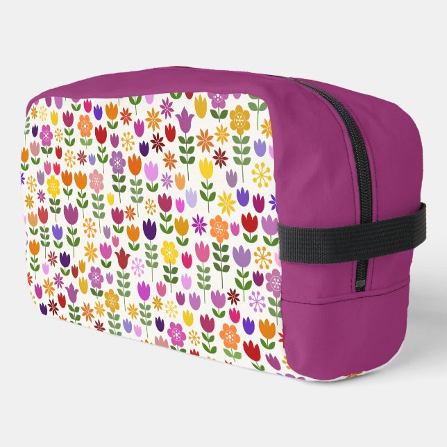 Scandinavian Style Flowers Pattern Dopp Kit (Left Corner)