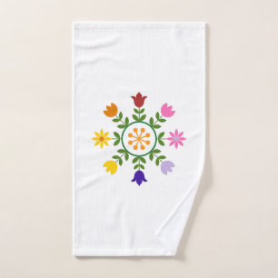 Scandinavian Style Flowers Wheel Bath Towel Set