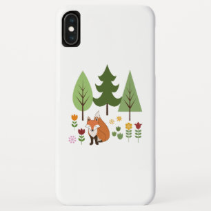 Scandinavian Style Fox Flowers Trees Illustration Case-Mate iPhone Case