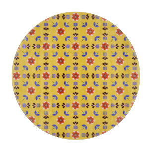 Scandinavian Style Geometric Floral Pattern Cutting Board