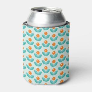 Scandinavian Style Geometric Orange Pattern Can Cooler