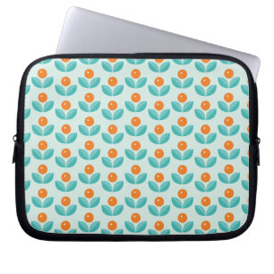 Scandinavian Style Geometric Orange Pattern Laptop Sleeve
