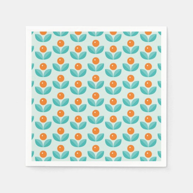Scandinavian Style Geometric Orange Pattern Napkin (Front)