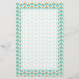 Scandinavian Style Geometric Orange Pattern Stationery