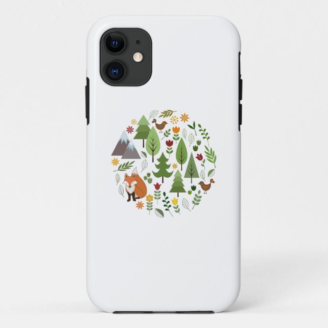 Scandinavian Style Illustrations Circle Case-Mate iPhone Case (Back)
