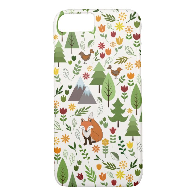 Scandinavian Style Illustrations on Cream Pattern Case-Mate iPhone Case (Back)