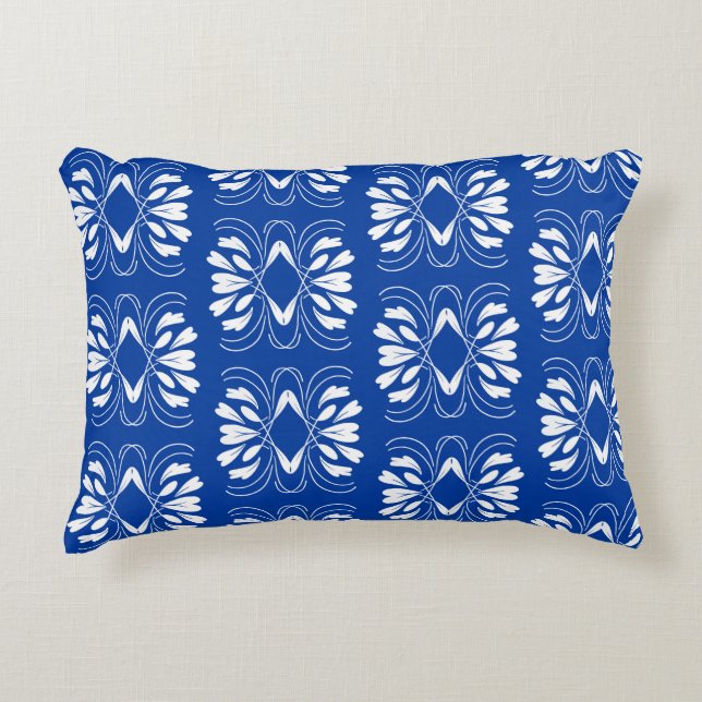 Scandinavian Style Modern Blue White Fair Design Decorative Cushion (Front)