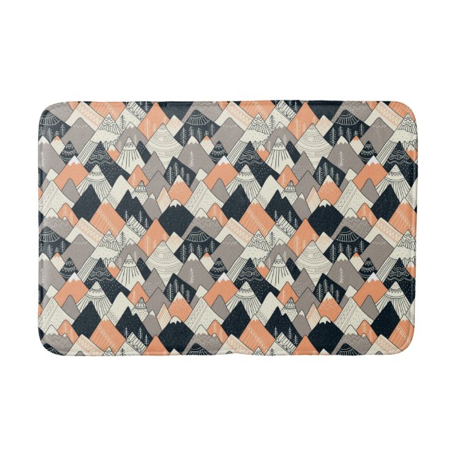 Scandinavian Style Mountain Pattern Bath Mat (Front)