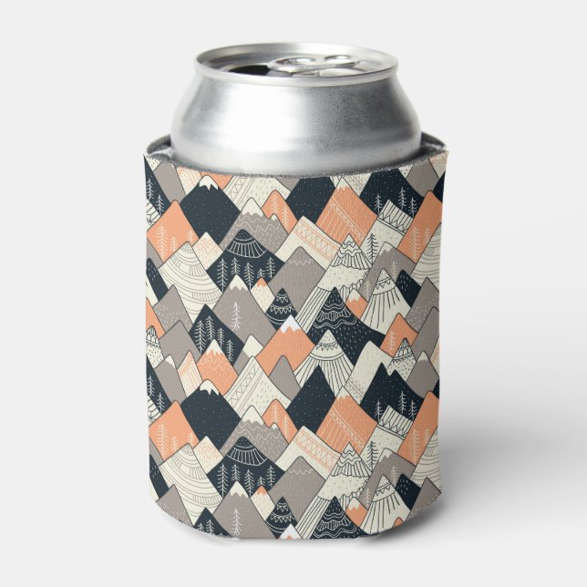 Scandinavian Style Mountain Pattern Can Cooler (Can Front)