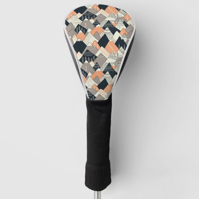 Scandinavian Style Mountain Pattern Golf Head Cover (Front)