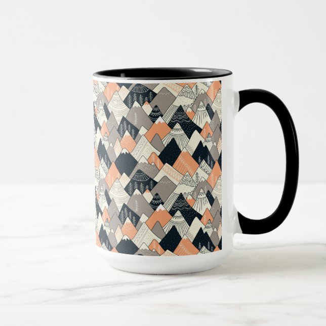 Scandinavian Style Mountain Pattern Mug (Right)