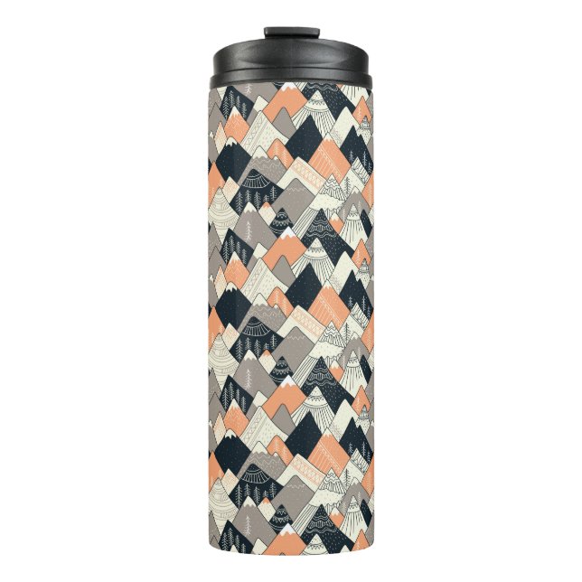 Scandinavian Style Mountain Pattern Thermal Tumbler (Front)