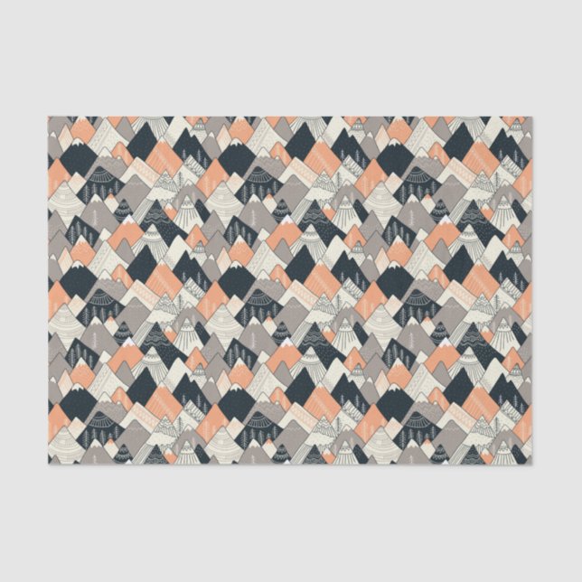 Scandinavian Style Mountain Pattern Tissue Paper (Front)