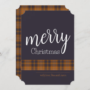 Scandinavian Style Tartan Holiday Card