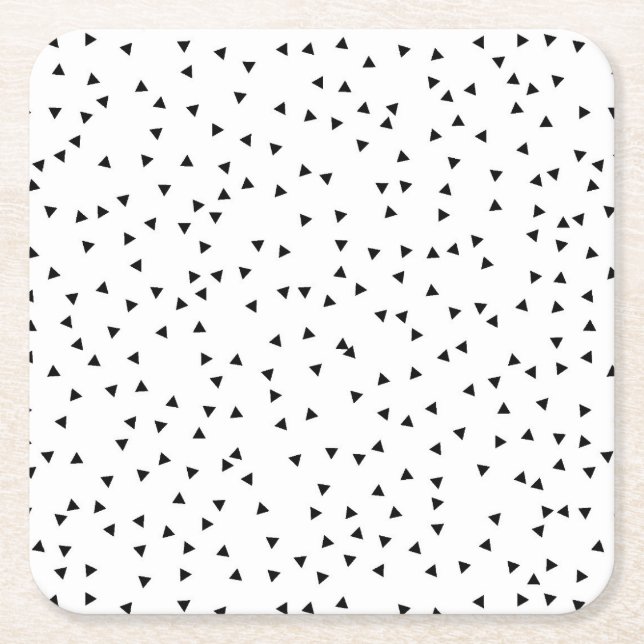 Scandinavian Style Triangle Pattern Square Paper Coaster (Front)