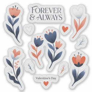 Scandinavian Style Valentine Hearts & Birds Sticke