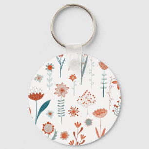 Scandinavian Summer Flowers Key Ring