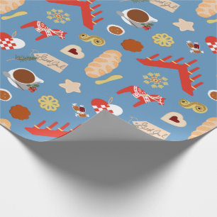 Scandinavian/Swedish Jul Christmas pastries design Wrapping Paper