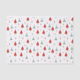Scandinavian Tree Pattern Colourful Christmas Tissue Paper