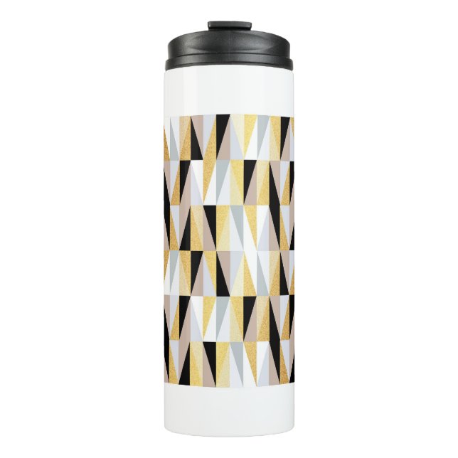 Scandinavian Triangles: Christmas Colour Pattern. Thermal Tumbler (Front)