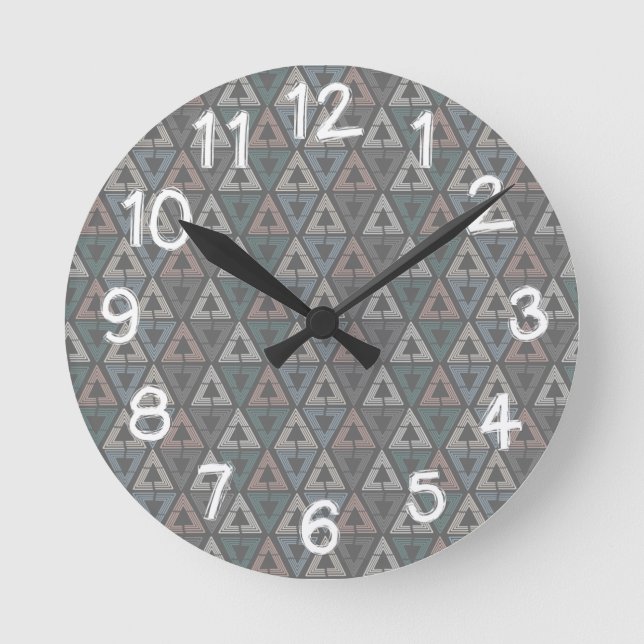 Scandinavian Triangles Round Clock (Front)